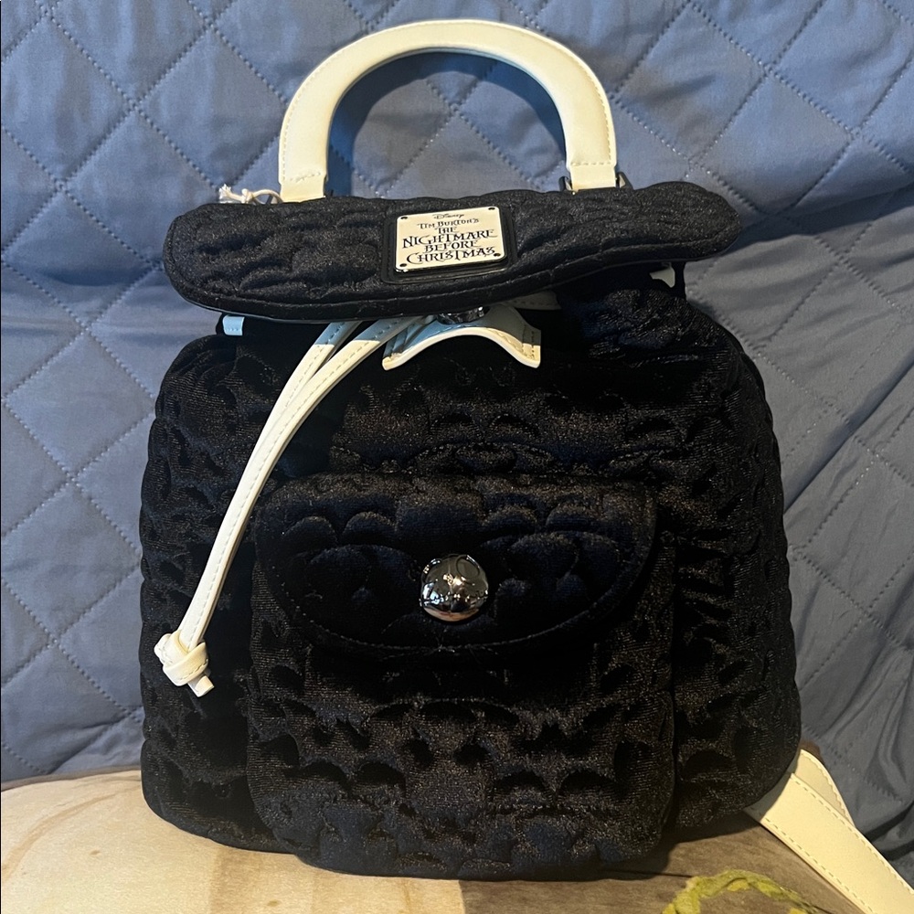 Loungefly Disney The Nightmare Before Christmas Quilted Bat Mini Backpack